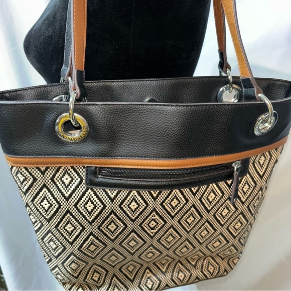 Tignanello Tote Bag Diamond Rattan & Faux Leather - Picture 2 of 15